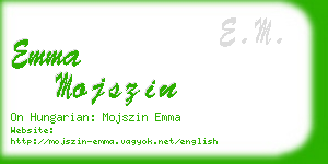 emma mojszin business card